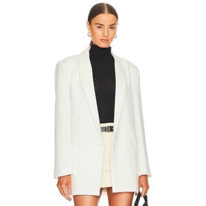 Bardot Revolve Classic Blazer L Split Back Double Button Flap Pockets Maison